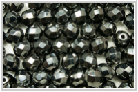 Bhm. Glasschliffperle, feuerpol., 8mm, hematite, metallic, 10 Stk.